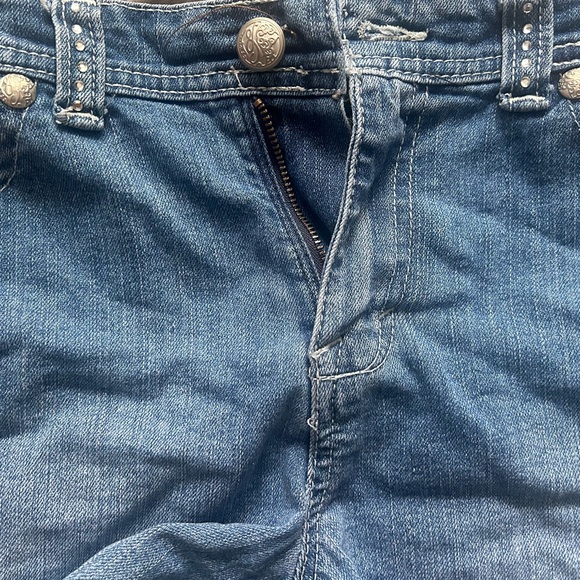 y2k denim mid rise shorts with rhinestones on belt loops ! size medium - Picture 4 of 4